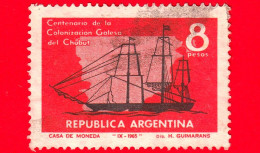 ARGENTINA - Usato - 1965 - 100 Anni Di Colonizzazione Gallese Di Chubut - Veliero 'Mimosa', Mappa - 8 - Oblitérés