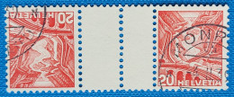 Zu S  49Az / Mi KZ11zC Papier Gaufré Obl. MONRUZ 4.2.39 SBK 100 CHF Voir Description - Kopstaande