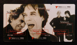 Denmark , Rolling Stones Puzzle Set Of 3 Cards - Denemarken