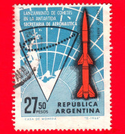 ARGENTINA - Usato - 1966 - Argentina Nell'Antartide - Lancio Di Razzi Nell'Antartico Argentino - 27.50 - P. Aerea - Oblitérés
