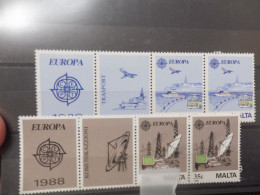 Europa 773/774 Bande Avec Vignette Mnh Neuf ** Année 1988  Malte Malta - 1988