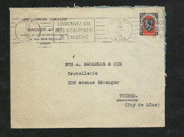 Algérie Lettre Ardiot Oran 16/10/1949 Pour Thiers N°270  Flamme "Souscrivez Aux Bons D'équipement De L'Algérie"  B/TB - Briefe U. Dokumente