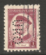 CZECHOSLOVAKIA. 1Kc MASARYK PERFIN UKO. - Gebraucht