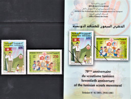 2003-Tunisie / Y&T 1478 -1479 - 70ème Anniversaire Du Scoutisme Tunisien - Série Complète 2V/ MNH***** + Prospectus - Tunesien (1956-...)