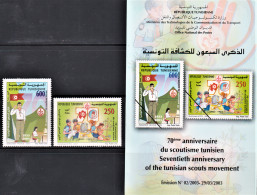 2003-Tunisie / Y&T 1478 -1479 - 70ème Anniversaire Du Scoutisme Tunisien - Série Complète 2V/ MNH***** + Prospectus - Neufs