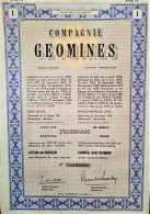Compagnie Geomines S.A. - Aandeel Aan Toonder (1974) - Watermaal-Bosvoorde - Mines