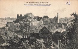 FRANCE - Bourbon L'Archambault - Château - Vue Aérienne - Dessin - Carte Postale Ancienne - Bourbon L'Archambault