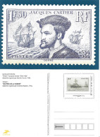 1 Carte  Neuf ** Jacques QUARTIER   ( Oeuvres De La Marine ) -  Valeur Faciale Au 01/01/2024  = 1,96 €    (  2 Scans ) - Cartes-lettres
