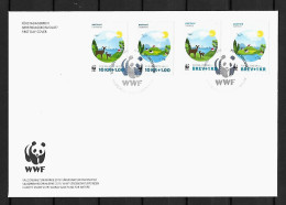 2015 Joint Sweden And Denmark, MIXED FDC WITH 2 + 2 STAMPS: Charity / WWF - Emissions Communes