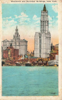 ETATS-UNI - Woolworth And Municipal Buildings - New York - Colorisé - Vue Générale - Bateaux - Carte Postale Ancienne - Altri Monumenti, Edifici