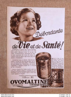 Pubblicità D'epoca Del 1936 Ovomaltine O Ovomaltina Concetrato Nutritivo - Altri & Non Classificati