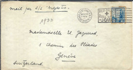 ETATS UNIS Ca.1933: LSC De New York Pour Genève (Suisse) - Covers & Documents