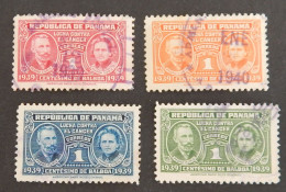 PANAMA YT 211/214 OBLITERES "PIERRE ET MARIE CURIE- LUTTE CONTRE LE CANCER" ANNÉE 1939 - Panamá