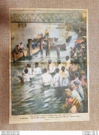 Retrocopertina La Domenica Del Corriere 1925 Battesimo Di Neri Cedar Iowa U.S.A. - Altri & Non Classificati