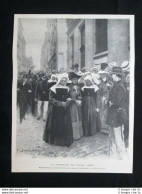 Manifestazione Alla Partenza Delle Suore Della Provvidenza Stampa Del 1902 - Altri & Non Classificati