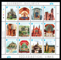 UK, GB, Great Britain, Guernsey, MNH, 1988, Michel 437 - 447, Churches - Guernesey
