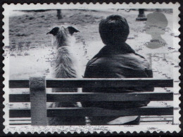 GREAT BRITAIN 2001 QEII 1st Black & Grey, Cats & Dogs-Man & Dog On Park Bench SG2187 Used - Usati