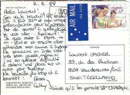 AUSTRALIE Ca.1988: CP Ill. De Pittsburgh à Vandoeuvres (GE, Suisse) - Covers & Documents