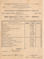 PAGELLA SCOLASTICA SCUOLA AGRARIA SALESIANA 1937 CORIGLIANO D'OTRANTO - Diploma's En Schoolrapporten