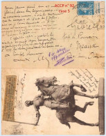 FRANCE - Carte Avec Pub De Carnet : Vichy - Illustration Jeanne D'Arc à Cheval - N° 140 25c Semeuse Bleu Type II - Briefe U. Dokumente