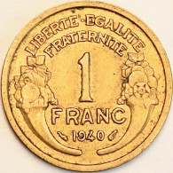 France - Franc 1940, KM# 885 (#4078) - 1 Franc