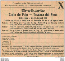 CARTE DE PAIN  BROTKARTE AOUT 1919 - Documents Historiques