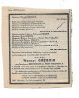 FP Nécrologie Lucienne Beeckmans De West Meerbeeck épse Werner Gregoir Berchem 1978 - Décès