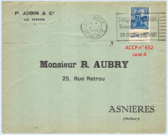 FRANCE - Lettre Avec Pub De Carnet : Vache Qui Rit En Excursion - N° 257 50c Jeanne D'Arc Type I - Storia Postale