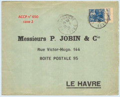 FRANCE - Lettre Avec Pub De Carnet : Vache Qui Rit Pour La Cuisine - N° 257 50c Jeanne D'Arc Type I - Storia Postale