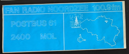 AUTOCOLLANT FAN RADIO NOORDZEE - MOL - BELGIQUE BELGIË BELGIUM - Adesivi