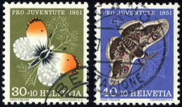 SCHWEIZ BUNDESPOST 564/5 O, 1951, 30 Und 40 C. Schmetterlinge, 2 Prachtwerte, Mi. 27.- - Used Stamps