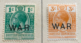 Honduras - 1917 - King George 5 - 1C Et 3C - Surimpression GUERRE MLH - Honduras Británica (...-1970)