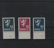 Norwegen Michel Cat.No.  Mnh/** 188/190 - Nuevos