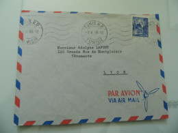 Busta Viaggiata Per La Francia Dalla Tunisia 1955 - Covers & Documents