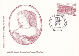 05 Pseudo Entier / PAP Portrait De Madame De Sévigné Grignan Drome 26  Oblitération Périgueux 24 10 12 2001 Imprimerie D - Pseudo-officiële  Postwaardestukken