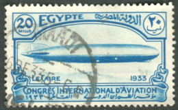 Ägypten Egypt 1933 #184 O Zeppelin = Höchstwert 20Mill Aus Satz "Congres International D'Aviation" Vfu - Zeppelins