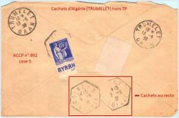 FRANCE - Lettre Vers Algérie Avec Pub De Carnet : Byrrh Viril - N° 365 65c Paix Outremer Type II - Lettres & Documents