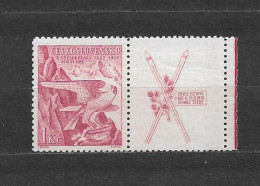 Czechoslovakia 1938 MH * Mi 388 Zf Sc 242 Falcon Falke. Winter Sokol Games. Tschechoslowakei. C2 - Ungebraucht