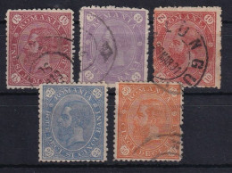 ROMANIA 1890 - Canceled - Sc# 94, 95, 97, 99, 100 - Gebruikt