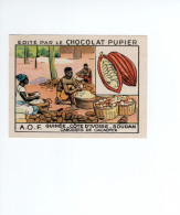 Chromo Afrique Africa AOF Guinée Côte D'Ivoire Soudan Cabosses Chocolat Cacao Colonies Françaises PUPIER 1930s TB - Andere & Zonder Classificatie