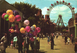 VIENNA, PRATER, GIANT WHEEL, ARCHITECTURE, BALLOON, CHILDREN, AMUSEMENT PARK, AUSTRIA, POSTCARD - Prater