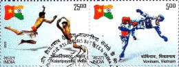 India 2023 India – Vietnam Joint Issue 2v Se-tenant Set Used Or First Day Cancelled As Per Scan - Gebraucht