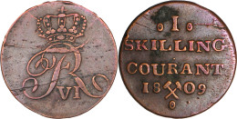 NORVEGE - 1809 - 1 SKILLING COURANT - Ovales Pointés - Env. 100 000 Ex. - 19-013 - Norwegen