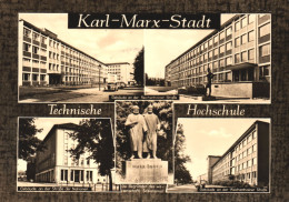 CHEMNITZ, KARL MARX STADT, MULTIPLE VIEWS, ARCHITECTURE, CARS, STATUE, GERMANY - Chemnitz (Karl-Marx-Stadt 1953-1990)