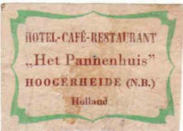 Dutch Matchbox Label, HOOGERHEIDE - North Brabant, Hotel Cafe Restaurant HET PANHENHUIS, Holland, Netherland - Boites D'allumettes - Etiquettes