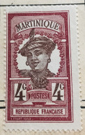 MARTINIQUE, Martiniquaise - VARIÉTÉ, Mauve 1908, 4c - Michel FR-MAR 58 - Neufs