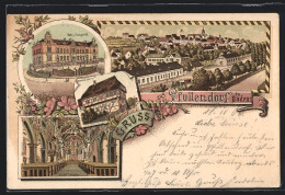 Lithographie Pfullendorf In Baden, Amts- U. Amtsgericht, Ältestes Haus, Kircheninneres  - Pfullendorf