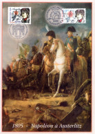 France. Encart Fdc. Napoléon à Austerlitz. 2005 - 2000-2009
