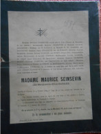 Bruxelles Mm Maurice Seinsevin Décédée à Hyères France 1889 à 32 Ans Inhumé à Saint-Josse-Ten-Noode - Décès