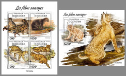 TOGO 2023 MNH Wild Cats Wildkatzen M/S+S/S – OFFICIAL ISSUE – DHQ2414 - Roofkatten